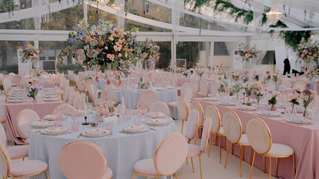 Wedding videographer capturing an elegant wedding VENUE